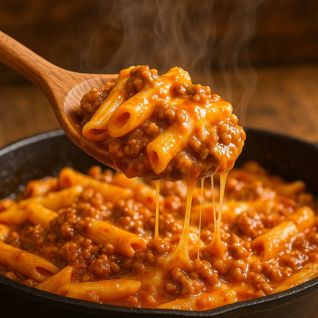 one-pan ground beef pasta 